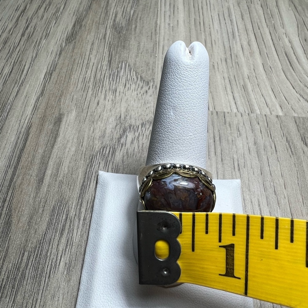 Carolyn Pollack Relios Sterling Silver Pietersite Brass Ring Size 9 - Picture 5 of 8